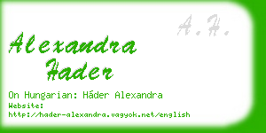 alexandra hader business card