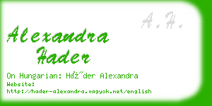 alexandra hader business card